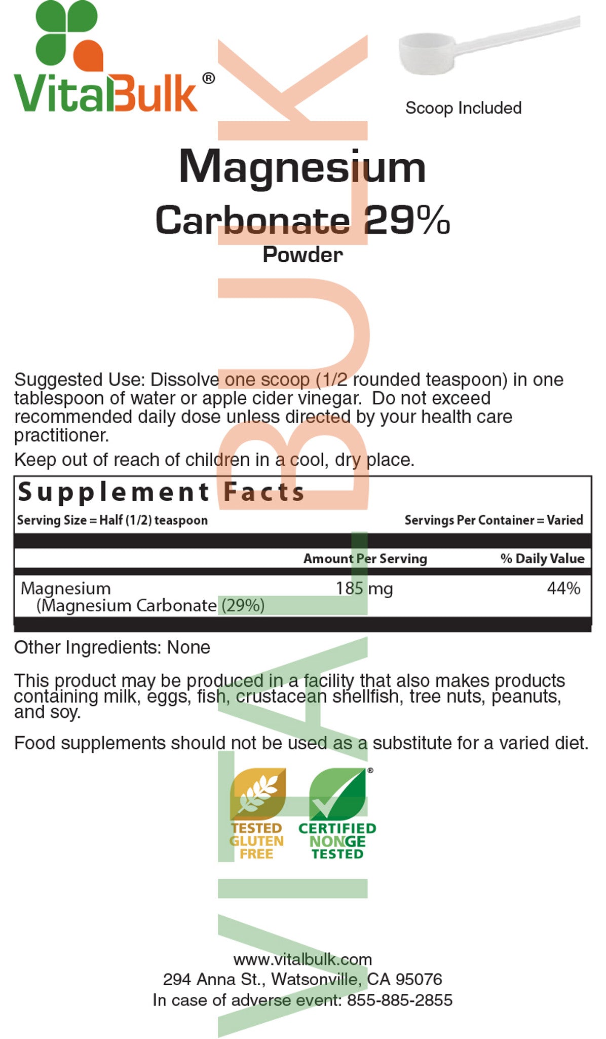 Magnesium Carbonate 29% Powder