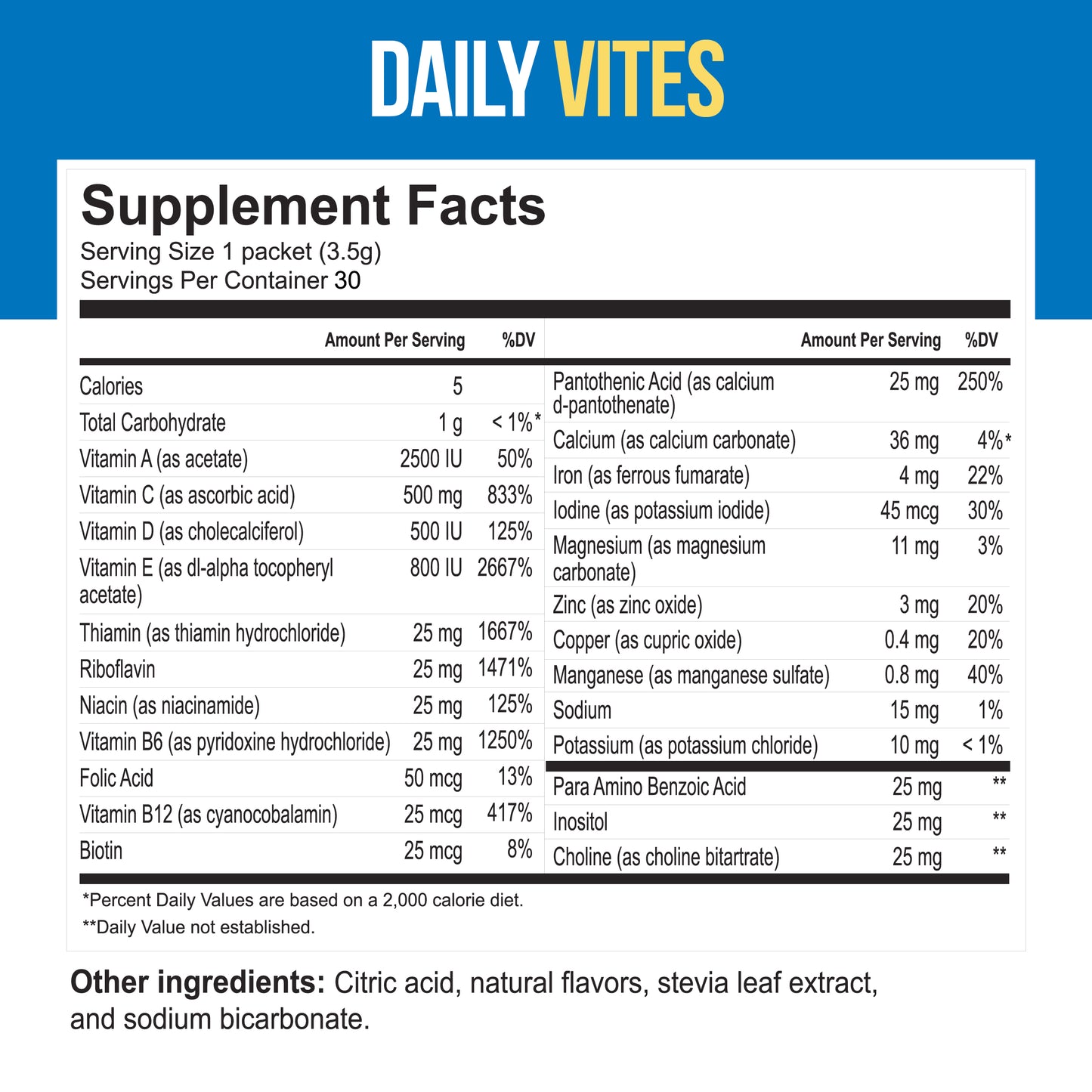 Daily Vites -- Daily Health Formula