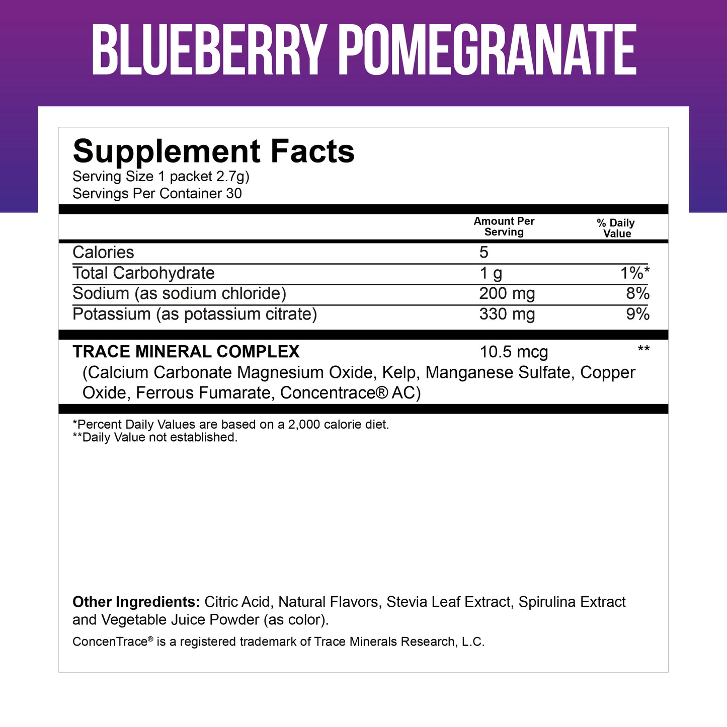 Electrolyte Mix -- Blueberry-Pomegranate 30 Packets