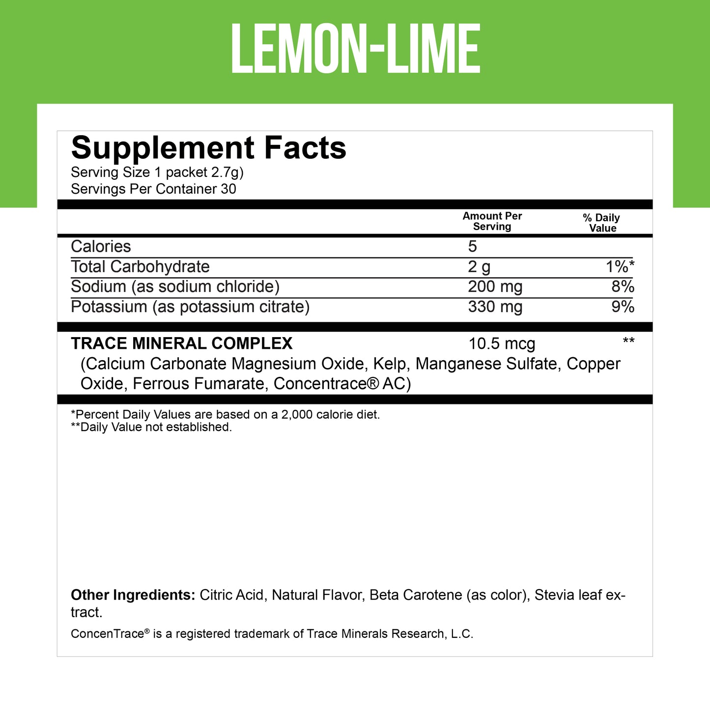 Electrolyte Mix -- Limón Lime 30 Packets