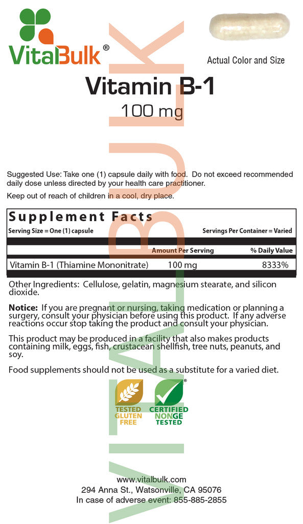 B-1 100 mg Capsule - 50 Count Bag