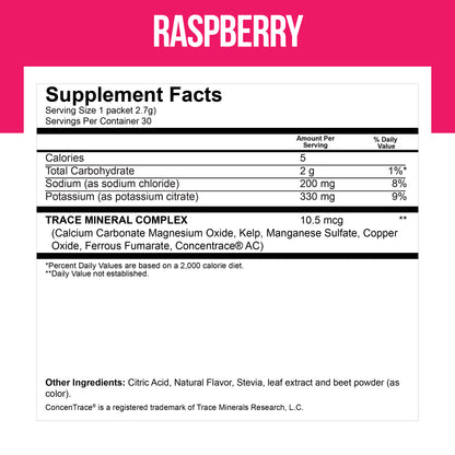 Electrolyte Mix -- Raspberry 30 Packets