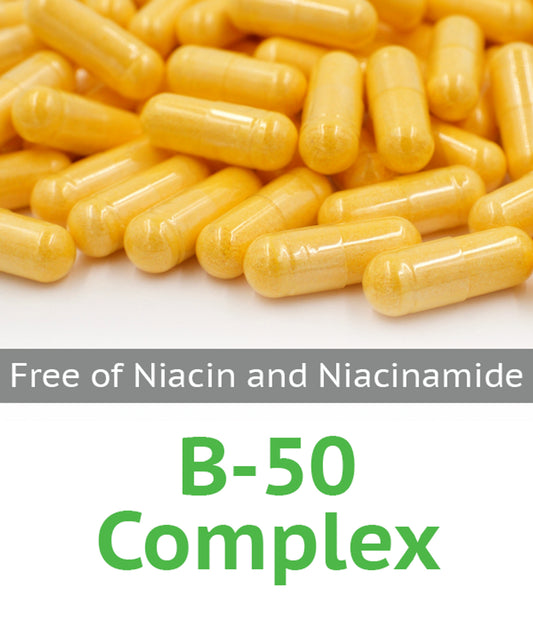 B-50 Complex Capsule Free of Niacin and Niacinamide 100 count bag
